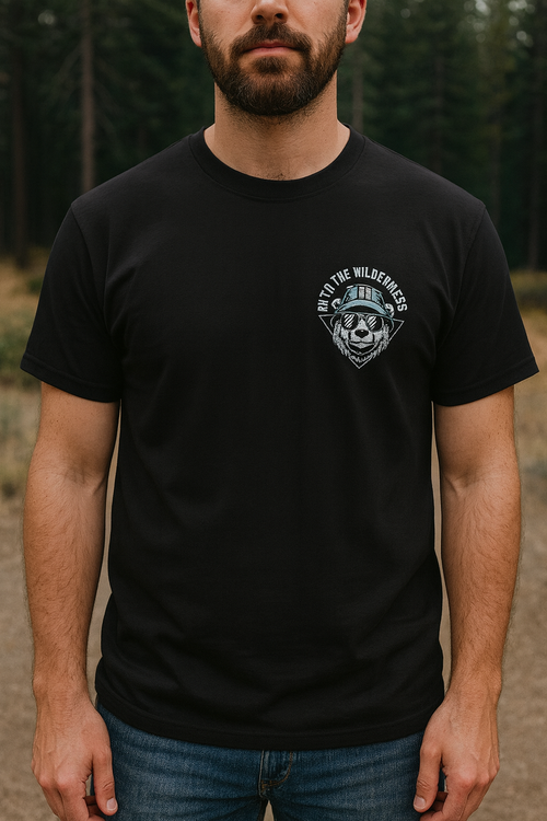 black bear graphic oversized t shirt men