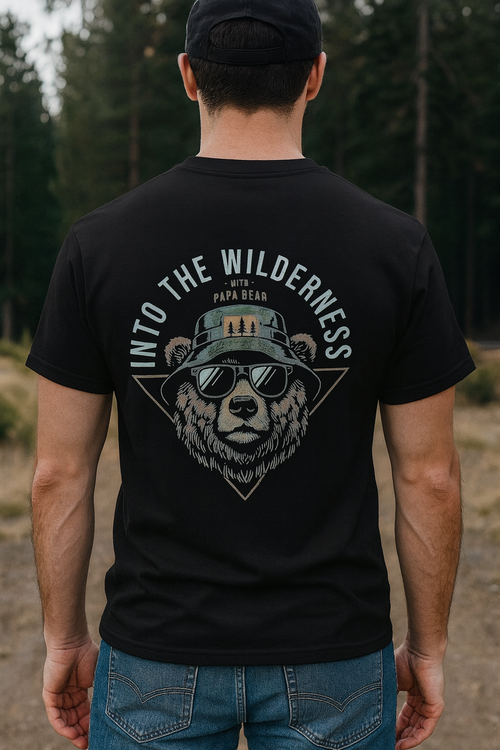 black bear graphic oversized t shirt men