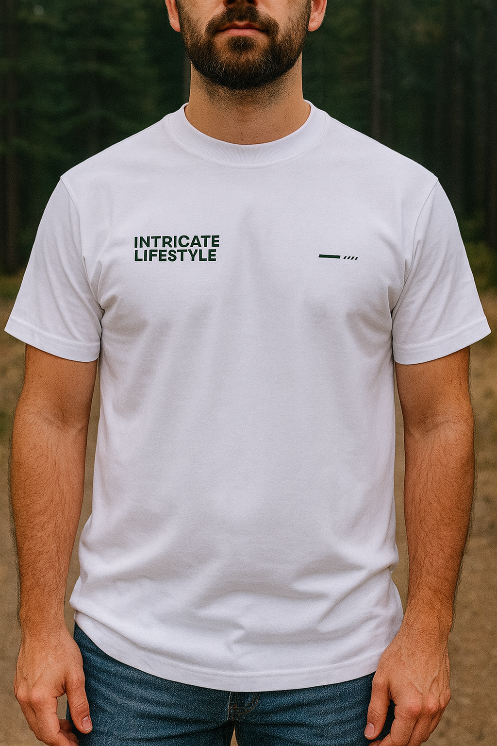 White Lightweight Chest Printed Tshirt